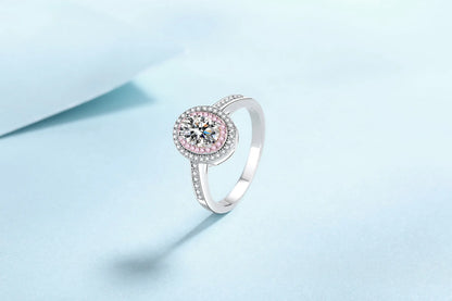 Sweet Girl Oval Ring 1ct Women Moissanite PT950 Platinum - Slimming Oval Cut, Sweet Lovely Charm