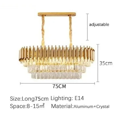 Luxury Crystal Pendant Lamp Modern Villa Living Room Lights Lustre Home Interior Decoration Dining Table Loft Ceiling Chandelier