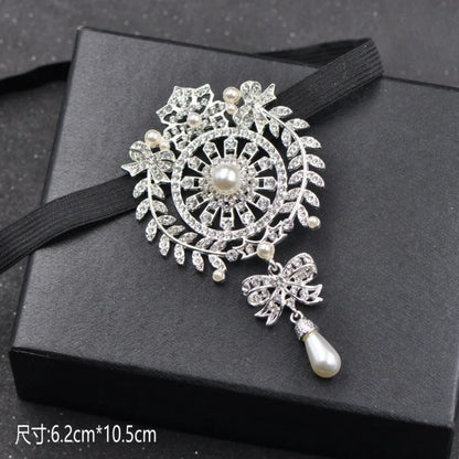 Groom's Formal Attire Wedding Diamond Tie Wedding Men's Women's White Shirts Guest Groomsmen Collar Flowers Stage Performance
