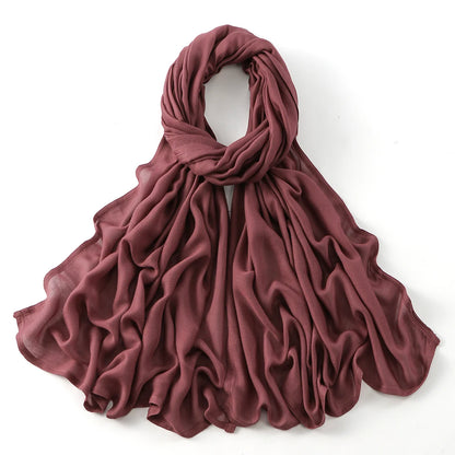 185*75cm Muslim Modal Hijab Rayon Cotton Shawls For Women Thin Plain Scarf Big Size Headscarf Islamic Turban Headband