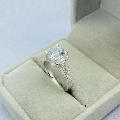 Real 2 Carat 8mm Moissanite Wedding Ring For Women Men 925 Sterling Silver Band D Color VVS Diamond Engagement Fine Jewelry Gift