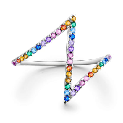 LAZA 925 Sterling Silver Colorful Rings Sparking Zirconium Bowknot Moon Sun Original Ring For Women Anniversary Wedding Gifts