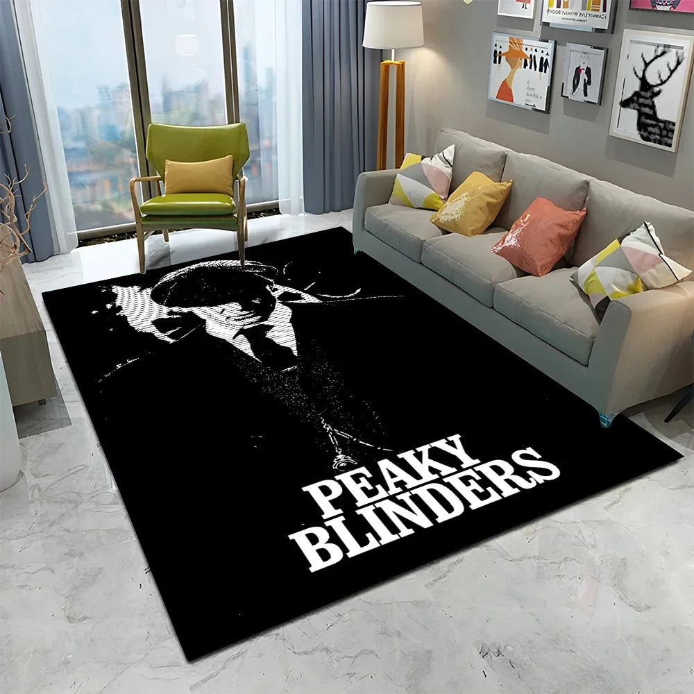 HD Tommy Shelby 3D P-Peaky Blinders Carpet Rug for Home Living Room Bedroom Sofa Doormat Decor,kids Area Rug Non-slip Floor Mat