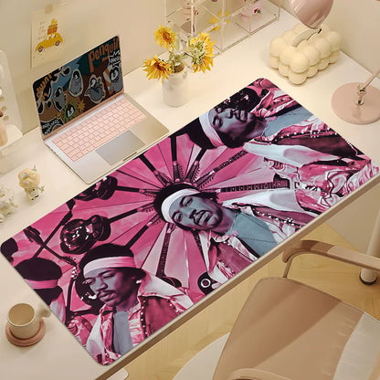 Singer J-JIMI HENDRIX THE Last Experience Mouse Pad Large Desk Mat Keyboard Ergonomic Office Rubber Game PC Non-slip Anti-fray H