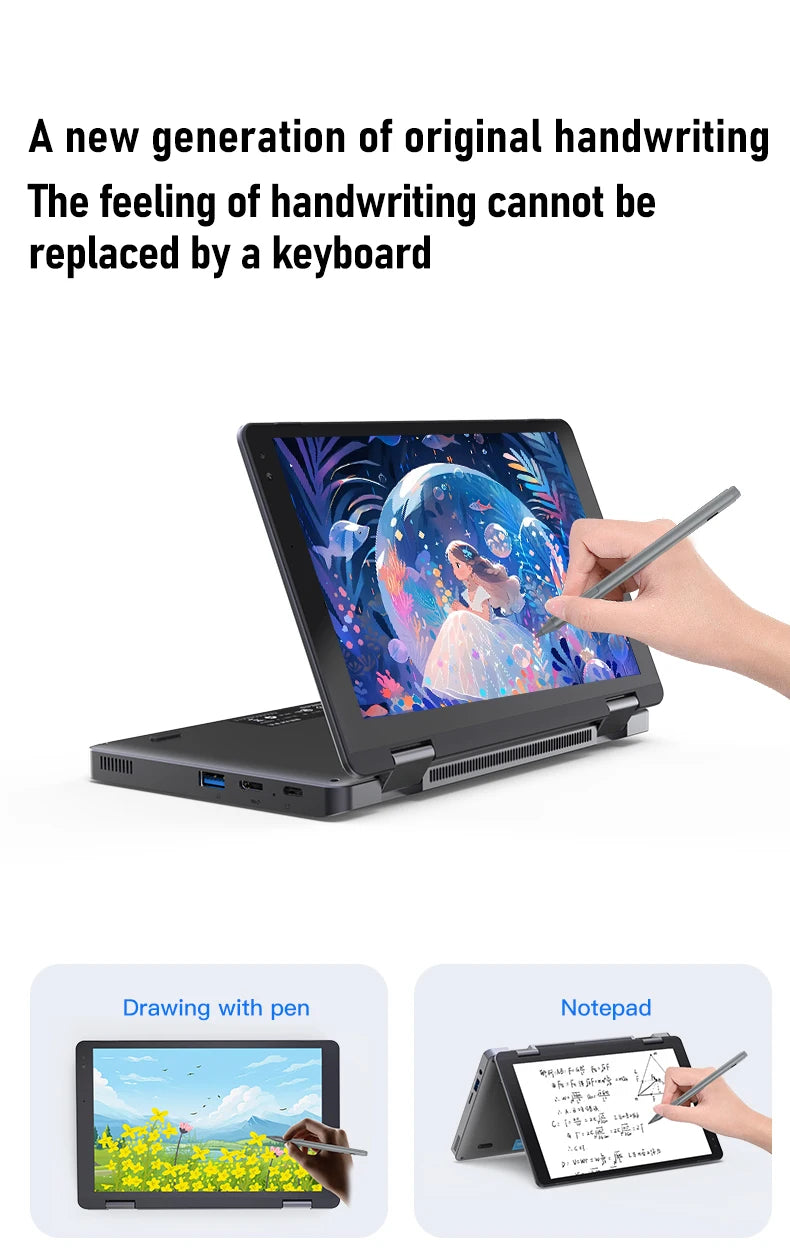 Zwide pocket book N8 Pro Intel i3-N305 touch screen 8 inch IPS 1920x1200 pixels FHD 16GB LPDDR5 mini notebook 360° flip yoga