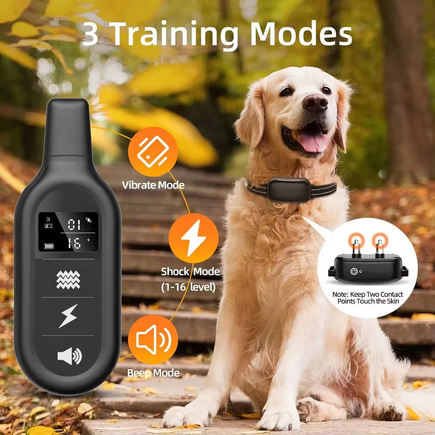 Paipaitek 1000M Dog Training Collar All Size Dog Waterproof Electric Collar for Dog Training Rechargeable Dog Anti Bark Collar