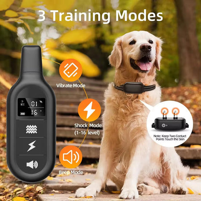 Paipaitek 1000M Dog Training Collar All Size Dog Waterproof Electric Collar for Dog Training Rechargeable Dog Anti Bark Collar