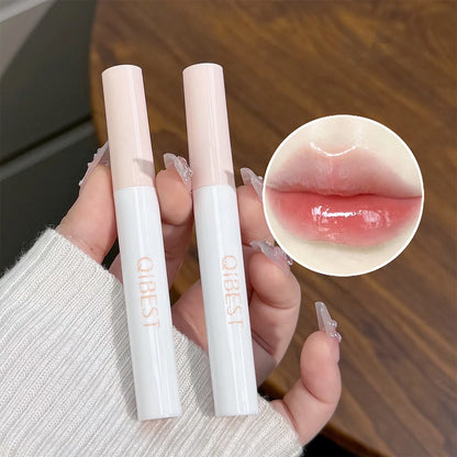 QIBEST 6Pcs/Box Matte Lipstick Sets And Mirror Watery Lip Glaze Lasting Lip Makeup Sets Moisturizing Lipgloss Necklace Gift