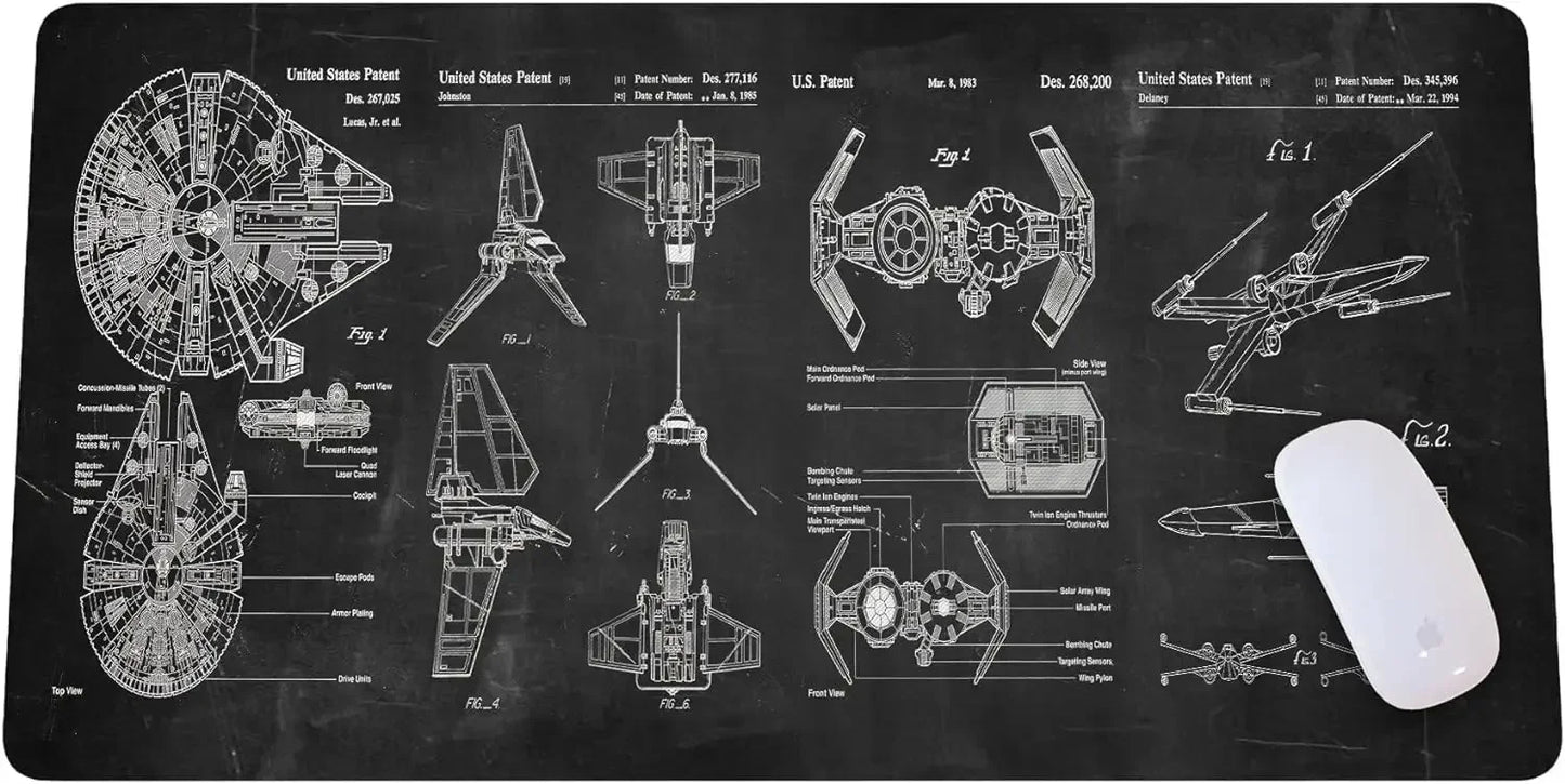 Spaceship space sci-fi console display plane large mouse pad XXL 90x40cm Rubber Anti-slip Gaming Keyboard Mats game accessories