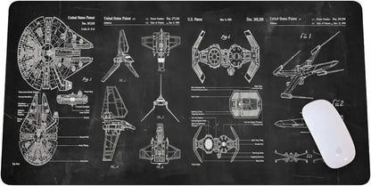 Spaceship space sci-fi console display plane large mouse pad XXL 90x40cm Rubber Anti-slip Gaming Keyboard Mats game accessories