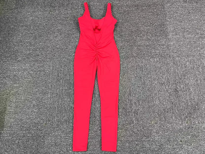 Gym Jumpsuit Woman Padding Sports Overalls for Women Push Up Rompers for Woman Clothes Monos Mujer Gray Coffee Navy Black Red