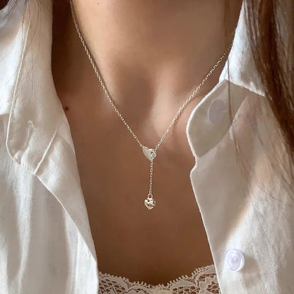 New Trendy Fashion 925 Silver Pearl Simple Elegant Thin Chain Pendant Necklace for Women Girl Jewelry Dropship Wholesale