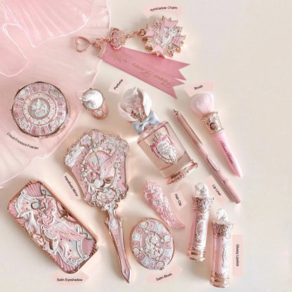 Flower Knows Knight Unicorn Makeup Set Eyeshadow Blush Lipstick Loose Powder Long Lasting Fantasy Princess Beauty Kit Cosmetics