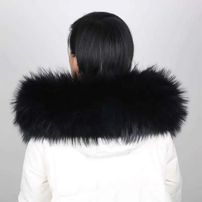 2025 Winter Raccoon Fur Collar Women Men Luxury Natural Fur Hood Trim Decors For Coat Jacket  Genuine Real Fur Shawls Scarves