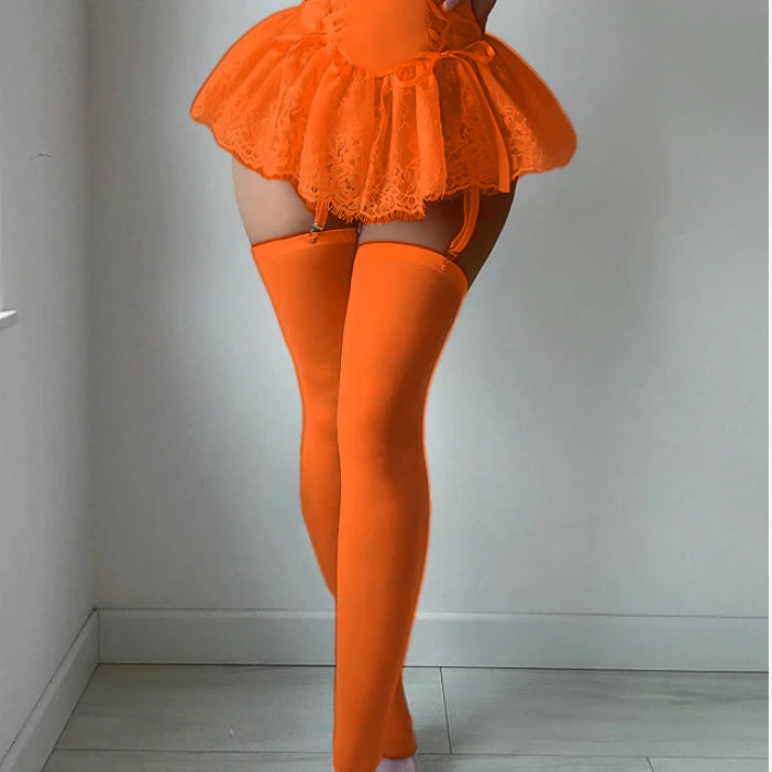 Club Colorful Stockings Women's 80D Velvet Knee High Socks Student Lingerie Thigh Autumn Winter Warm Sock Hot Girl Sexy Stocking