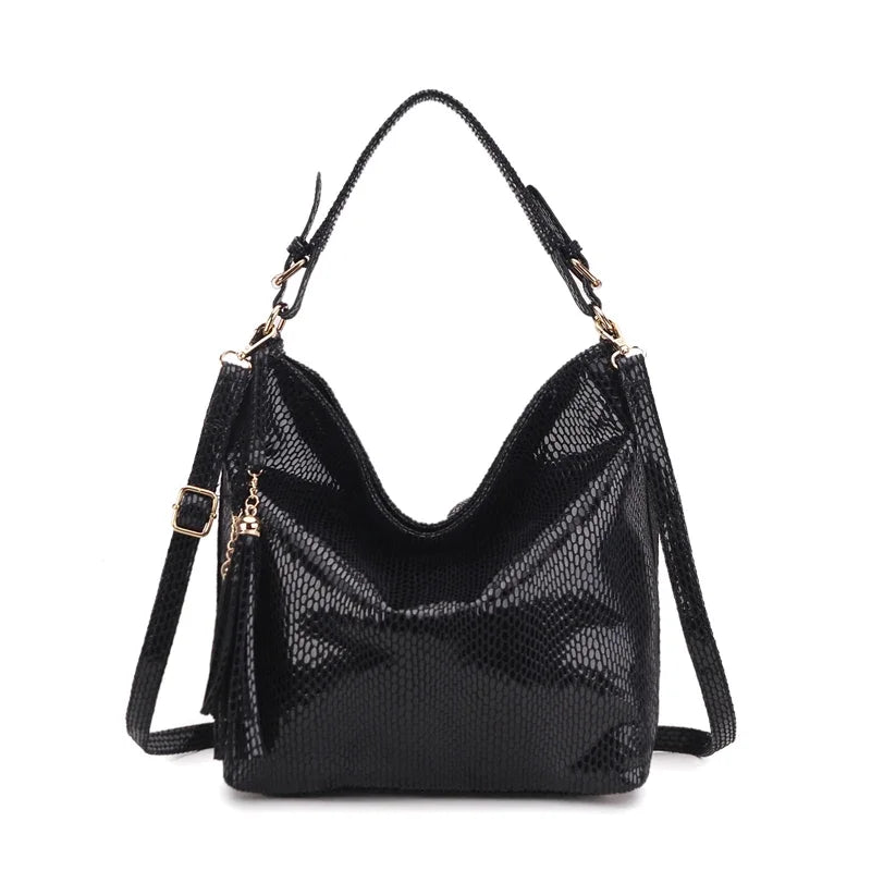 New Crossbody Bags for Women Tote Bag Hobo Messenger Bag Women's Shoulder Bag Vintage Tassel Ladies Hand Bags Leather Handbag