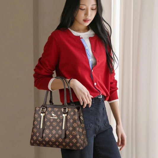 Luxury Women Handbag Fashion Print Large Capacity Shoulder Crossbody Bag Leisure Designer Soft Leather Ladies Purses and Handbag