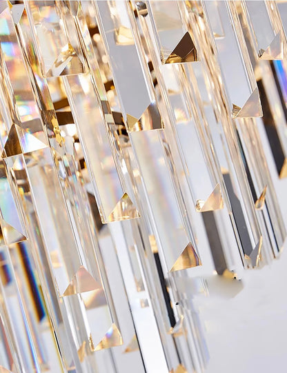 Home Deco Crystal Collection LED Black Gold Chandelier Lighting Lustre Hanging Lamp Suspension Luminaire Lampen For Dinning Room
