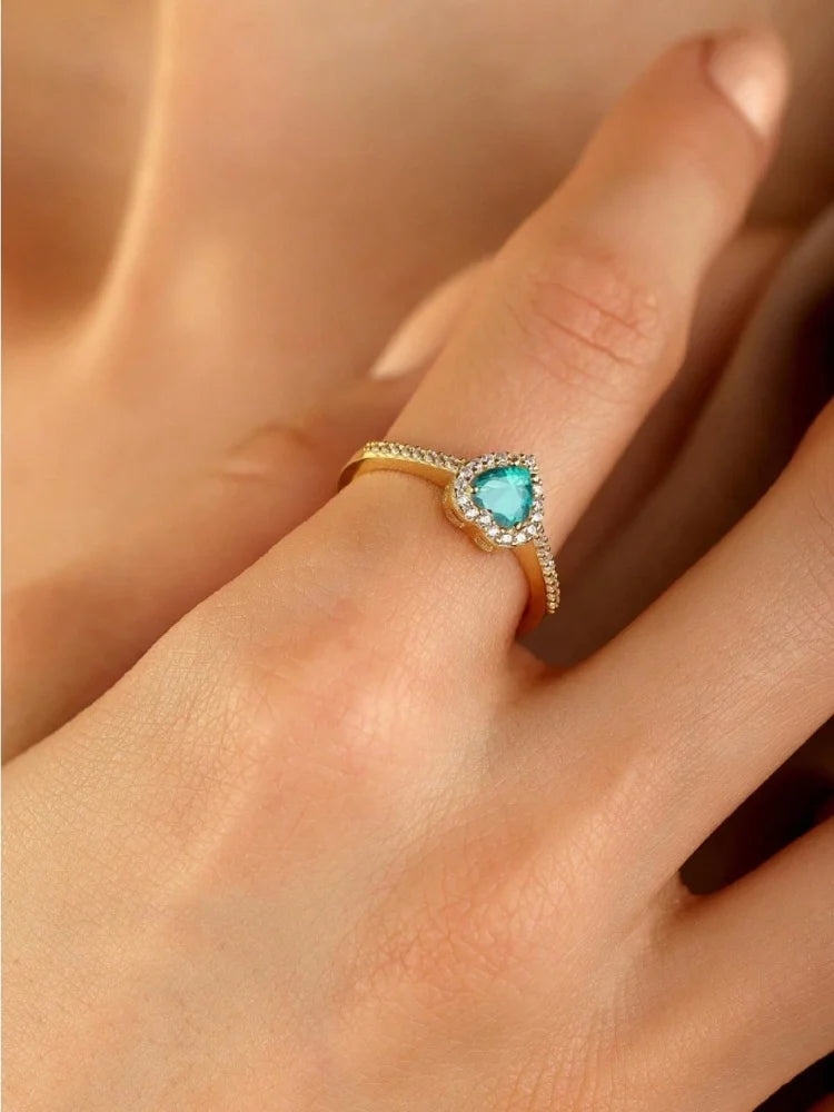 Gorgeous Zircon Romantic Love Heart Ring for Women Engagement Wedding Real 925 Sterling Silver Luxury High Quality Fine Jewelry