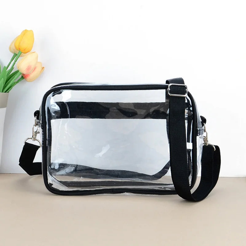 Clear PVC Crossbody Bags For Women, Waterproof Vacation Travel Beach Shoulder Bag For Outdoor, Summer Ladies Handbags Gifts