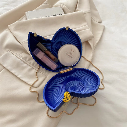 Fashion Lipstick Bag Ladies Gold Conch Dinner Bag High Quality Acrylic Super Mini Crossbody Bag Women Cute Fun Creative Handbag