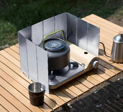 8/10/12/14/16Plates Stove Windscreen Aluminum Alloy Stove Wind shield with Drawstring Bag For Camping Burner Windproof Screen