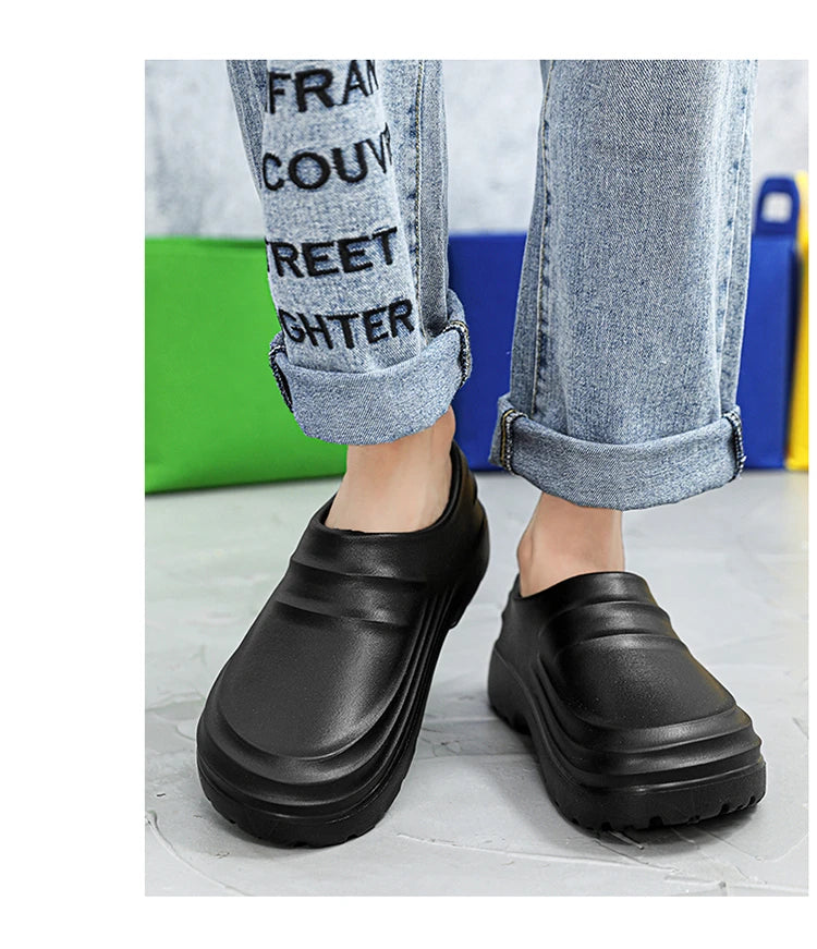 Summer Chef Shoes Anti Slip and Oil Proof Work Shoes Lazy Slippers Casual Trendy Slipper One Step Fashion Garden Shoes For Beach