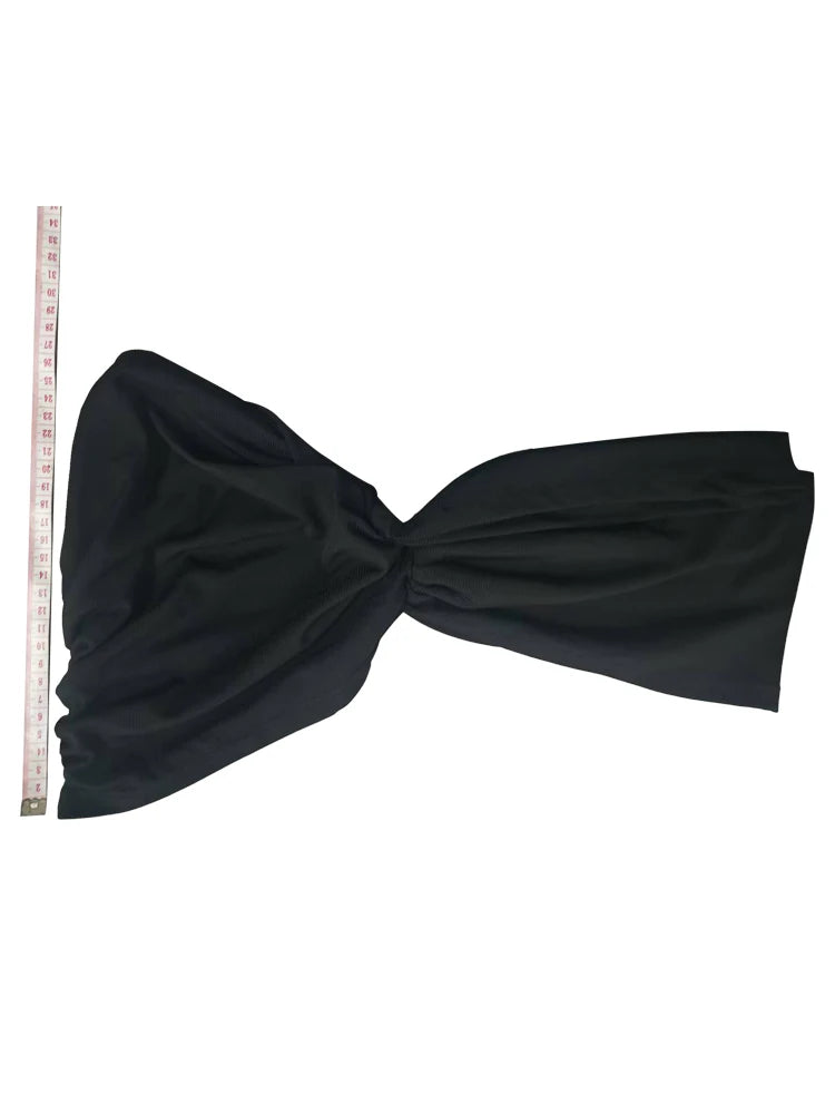 Solid Color Threaded Headscarf Wrapped Design With High Elasticity Suitable For Various Head Circumferences
