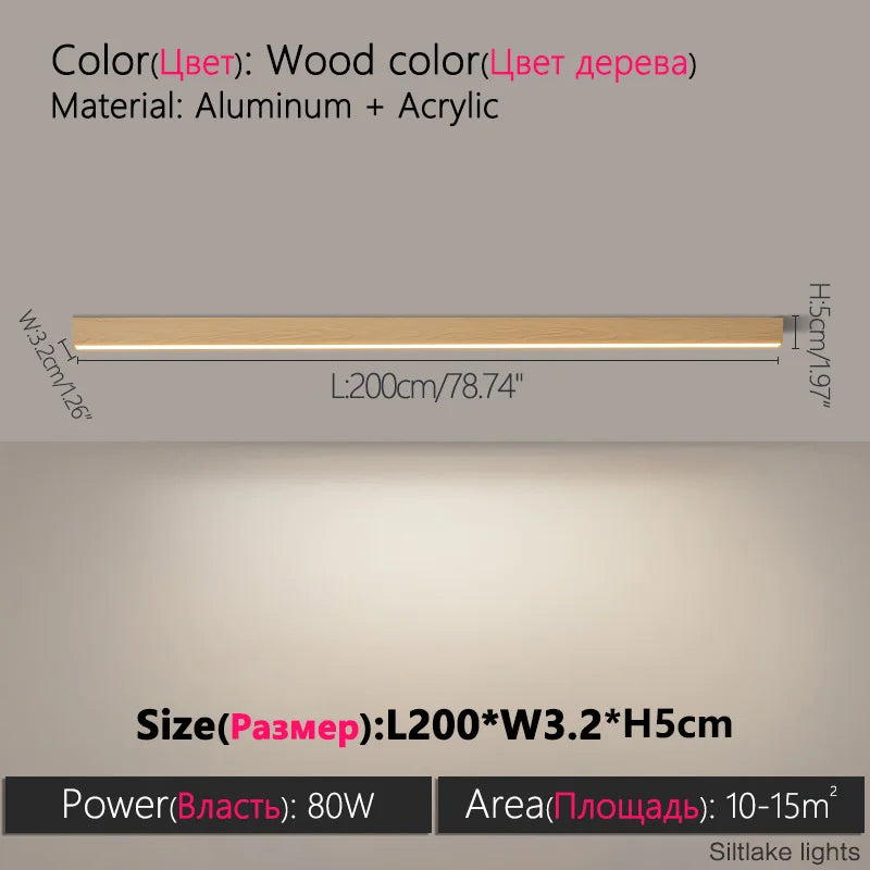 Modern Long Strip Ceiling Light Surface Mounted Minimalist Aisle Lamp Living Room Bedroom Kitchen Home Office LED Lighting