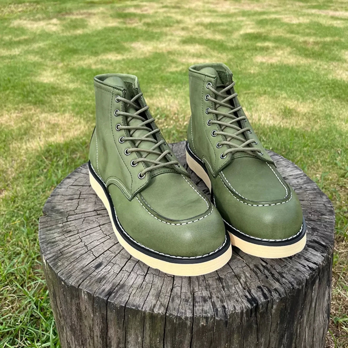 New Handmade Men Spring Autumn Real Cow Leather Shoes Vintage British Outdoor Ankle Boots Desert Motorcycle Boots Shoes