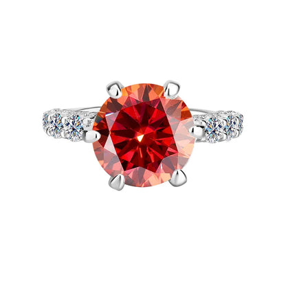 Women's Fashion High-End PT950 Platinum Ring, Luxury Inlaid 2CT Moissanite, White Moonlight Light Luxury Style