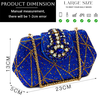 Women's Evening Clutch Bag Party Purse Luxury Wedding Clutch For Bridal Exquisite Crystal Ladies Handbag Apricot Green Wallet
