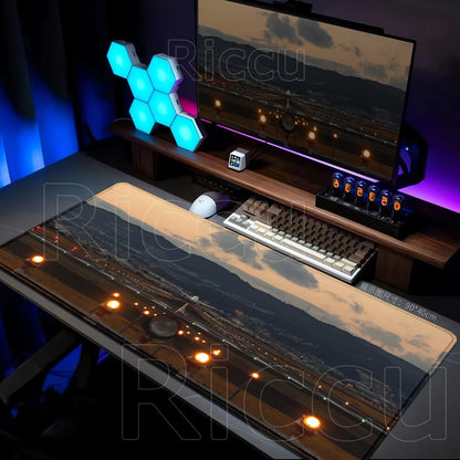 New Many Wallpaper Airplane Speedometer Mousepads Large 900x400mm Non-slip Mouse Pad Office Desk Mat Pc Gamer Table Mousepad XXL