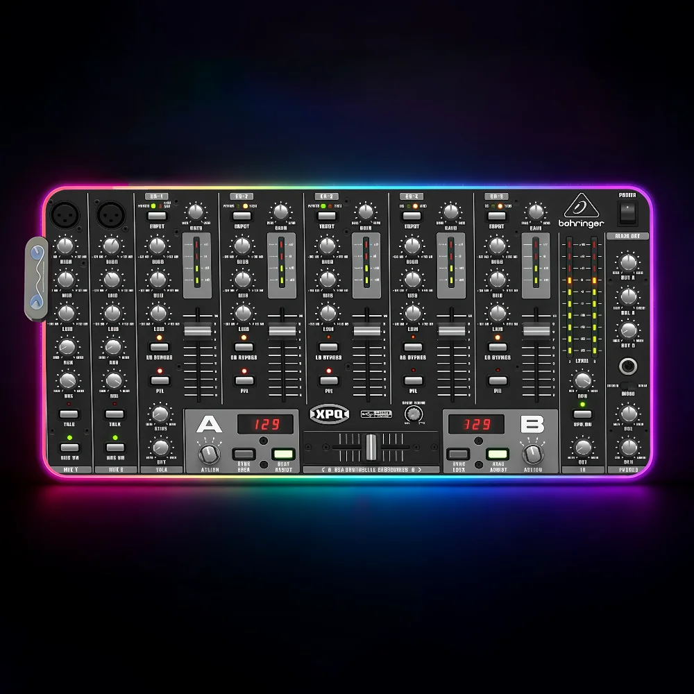 Music Pioneer DJ  Mouse Pad Waterproof RGB LED Light Colorful Game Keyboard Non-slip Cover Desk-mat Surface