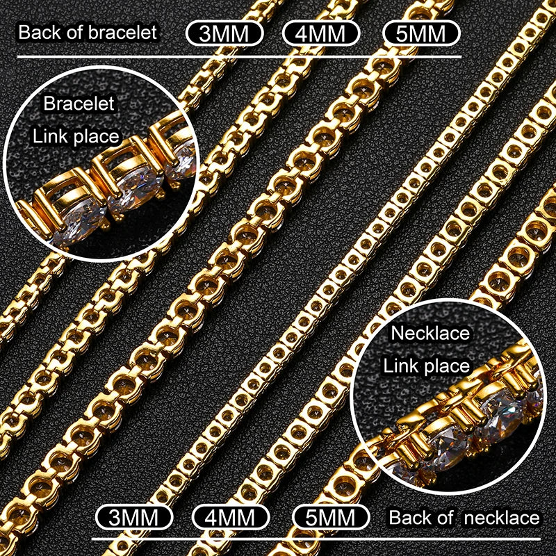Sparkling Moissanite Tennis Chain Bracelet Necklace 100% 925 Sterling Silver Pass Diamond Test Fine Jewelry Valentine's Day Gift