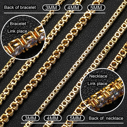 Sparkling Moissanite Tennis Chain Bracelet Necklace 100% 925 Sterling Silver Pass Diamond Test Fine Jewelry Valentine's Day Gift