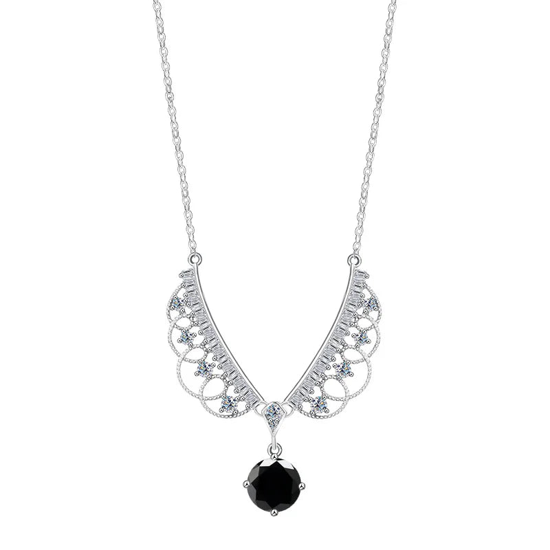 TY 925 Sterling Silver Moissanite Lace Necklace Women D-Color Moissanite Brand Necklace 1Carat Lab Moissanite Luxury Jewelry