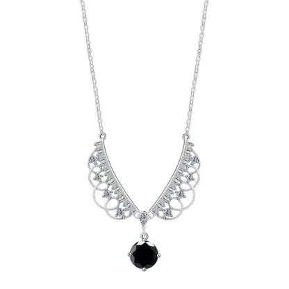 TY 925 Sterling Silver Moissanite Lace Necklace Women D-Color Moissanite Brand Necklace 1Carat Lab Moissanite Luxury Jewelry