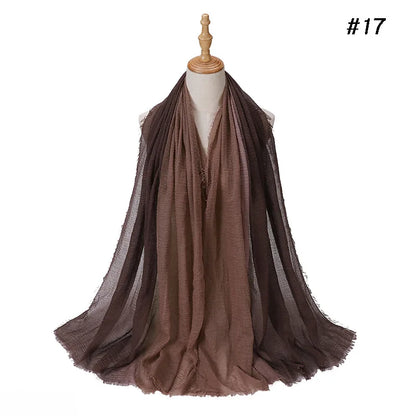 180*90cm Gradient Cotton Linen Women Muslim Hijab Scarf Woman Islamic Arab Shawl Wrap Head Scarves Ready To Wear Headscarf