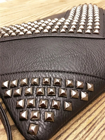 Envelope Clutch Bag for Women Luxury Design Handbags Fashion Rivet Party Evening Clutches For Ladies Shoulder Bag A4 Briefcase