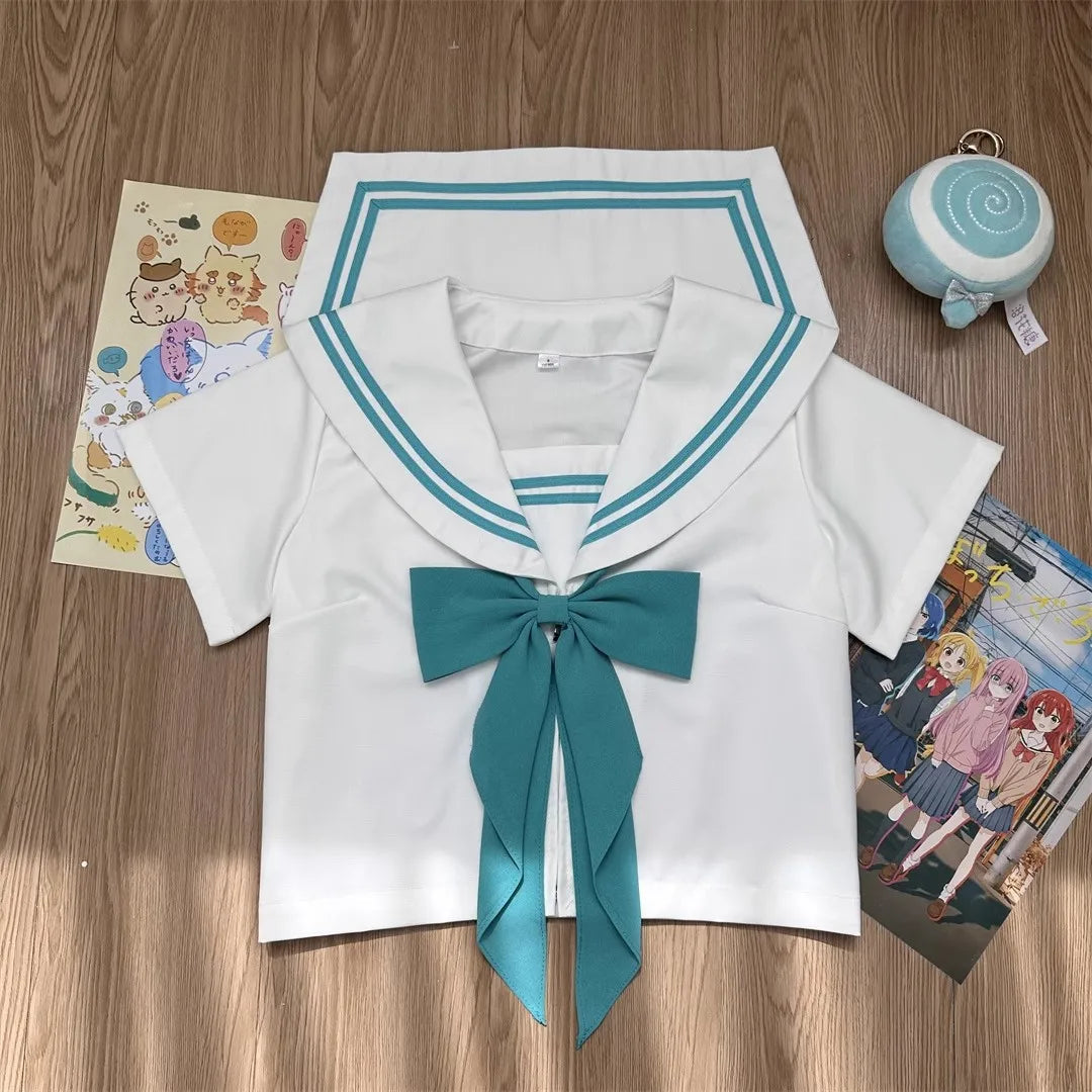 Student Clothes Sailor Outfit White Pink Japanese School Jk Uniform Sailor Fuku Korean Women's High School Girls Seifuku
