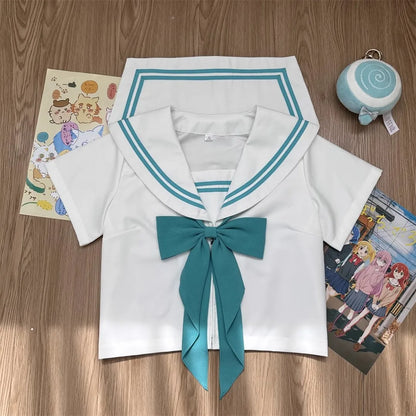 Student Clothes Sailor Outfit White Pink Japanese School Jk Uniform Sailor Fuku Korean Women's High School Girls Seifuku