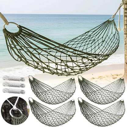 Garden Outdoor Thickened Nylon Rope Hammock Indoor Mesh Hammock Portable Simple Hammock Swing Chair