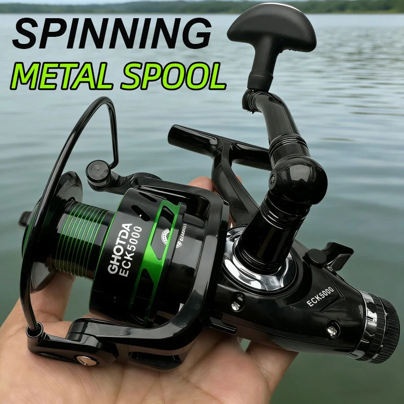 Carp Double Brake Design Spinning Fishing Reel Gear Ratio 5.2:1 High-speed with Dual Braking System Bass Travel Fishing Gear