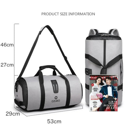 OZUKO Garment Bag Multifunction Men Suit Storage Large Capacity Luggage Handbag Male Waterproof Travel Duffel Bag Shoes Pocket