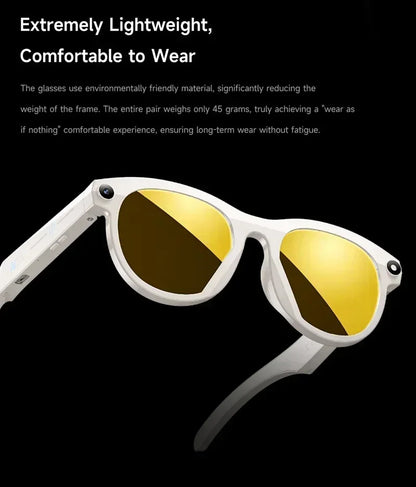 Lenovo Smart AI Glasses 1200MP 8K HD Color Changing Chat Translate Camera Bluetooth Call Voice Assistant Music Control Glasses