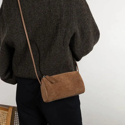 New Vintage Women Suede Handbag Elegant Casual Crossbody Bags Large Capacity Luxury Shoulder Bag for Ladies
