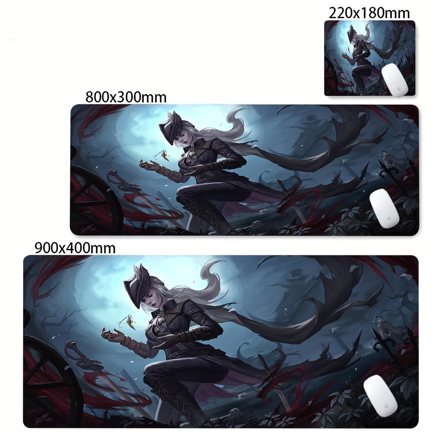 HD Printing Bloodborne Large Size Pc Mousepad Game Decoration Computer Non-slip Rubber Mouse Pad Office Keyboard Desk Mat Carpet