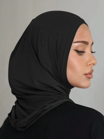 Soft Elasticity Modal Pull on Hijab Muslim Full Cover Neck Instant Hijab Islam Ready to Wear Hijab Scarf HeadWrap Ramadan Prayer