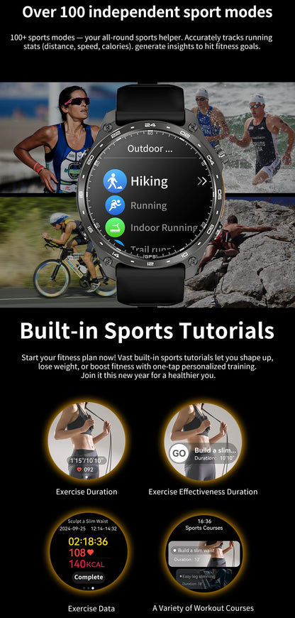 2026 HD300 Pro GPS Smart Watch for Outdoor Sports Offline Map 5.4Bluetooth Call Waterproof Health Travel Diving Smartwatch